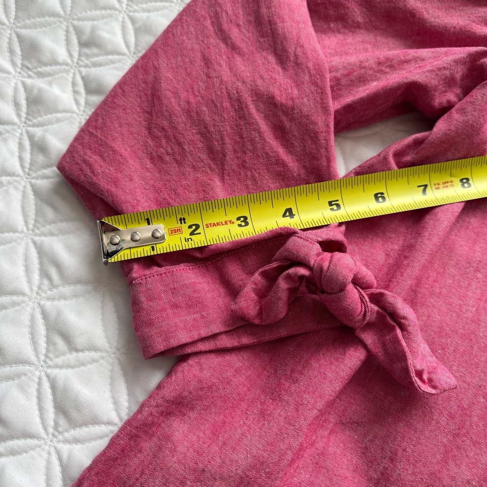 Banana Republic Factory Pink Chambray Button Down Back Off The Shoulder Top Sz S - Picture 4 of 15
